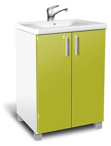 Koupelnová skříňka s umyvadlem K22 barva skříňky: bílá 113, barva dvířek: lemon lesk