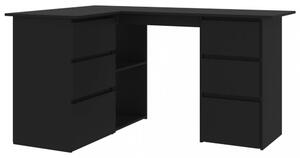 Rohový psací stůl se šuplíky 145x100 cm Dekorhome Černá