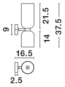 Designové nástěnné svítidlo Palmer 16.5 černé – E27