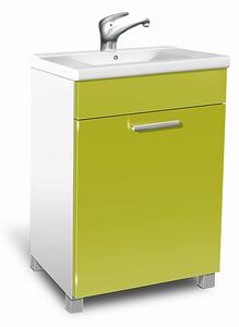 Koupelnová skříňka s umyvadlem K27 barva skříňky: bílá 113, barva dvířek: lemon lesk