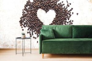 Tapeta kávové srdce - 300x200 cm