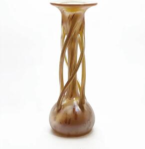 Sklárna Častolovice - Váza prostřihovaná zlatá secesní 28cm Art Nouveau