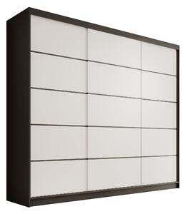 ADRK Šatní skříň posuvná ANDY BW 250, bílá/černá