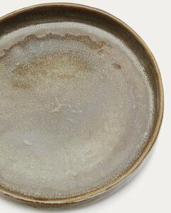 Hnědý keramický dezertní talíř Kave Home Serni 18,5 cm