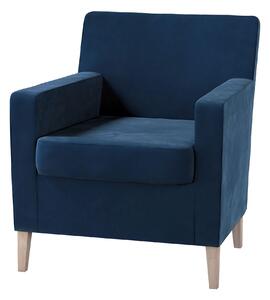 Potah na křeslo IKEA Karlstad barva tmavě modrá látka lesklé, sametová