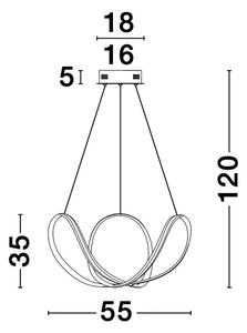 LED lustr Apus 55 černé – Černá