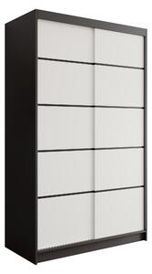 ADRK Šatní skříň posuvná LIZI BW 120, bílá/černá