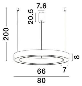 LED lustr Morbido 80 bílé s dálkovým ovládáním – Bílá