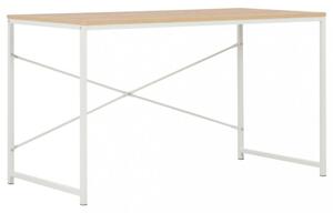 Psací stůl 120x60 cm dřevotříska / ocel Dekorhome Bílá / dub