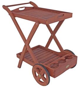 ZAHRADNÍ SERVÍROVACÍ VOZÍK, barva eukalyptového dřeva, 80/54/88 cm Gardenson - Online Only zahradní nábytek, Online Only