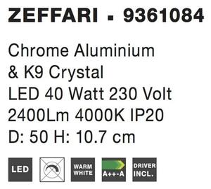 LED stropní svítidlo Zeffari 50 chrom – Šedá