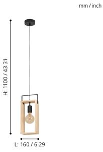 Eglo 43413 - Lustr na lanku FAMBOROUGH 1xE27/40W/230V