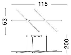 LED lustr Raccio 115 zlaté – Zlatá