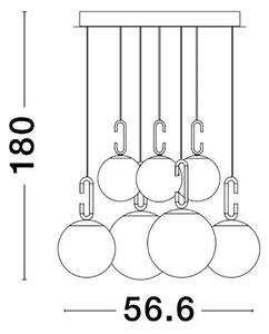 Rustikální lustr Hook 56.6 zlaté – LED