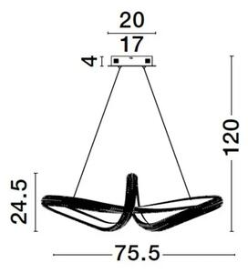 LED lustr Medora B 75.5 zlaté