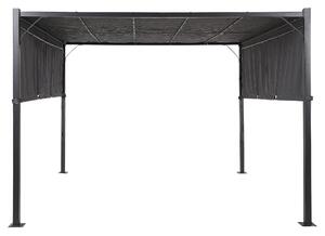 Zahradní pavilon LED PARGA 310 cm 310 cm Kov Tmavě šedá