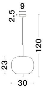 Lustr na lanku Lato 30 smoky – 30 x 10 x 4,2 cm
