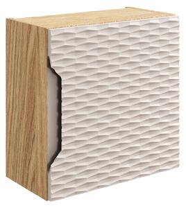 Comad Koupelnová skříňka závěsná horní Qubik Ocean Beige 35 béžová/dub olejovaný