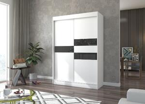 ADRK Šatní skříň posuvná BATIA W-BL, bílá/černý Lacobel Šířka (cm): 150