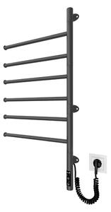 Elektr. otočný sušák na ručníky VEER 80W/230V 82,5x44,5 cm nerez/černá