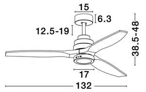 Stropní ventilátor Nature 132 bílé s dálkovým ovládáním – Bílá