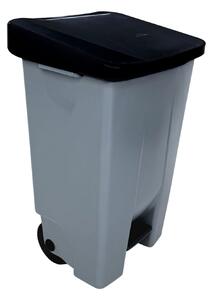 Denox nášlapný odpadkový koš na tříděný odpad 80 L, černé víko, plastový s kolečky