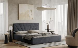 Postel LATINA 140x200 tmavěšedá s úložným prostorem