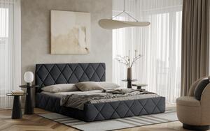 Postel LUKA 180x200 tmavěšedá s úložným prostorem