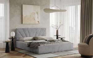 Postel LATINA 160x200 světlešedá s úložným prostorem