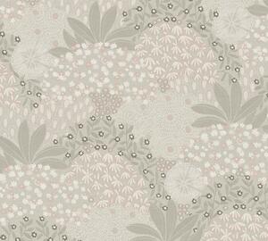Vliesová tapeta na zeď Nara 38740-2 | 0,53 x 10,05 m | růžová, béžová, šedá | A.S. Création