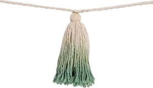 Bavlnená girlanda Pom Pom Tie-Dye Green 170 cm