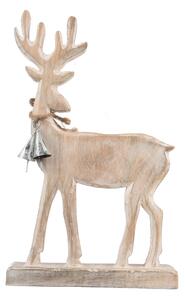 4Home Dekorace z mangového dřeva Nordic Reindeer, 33 cm