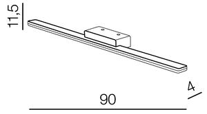 LED nástěnné svítidlo Epsilon 90 4000K černé – Černá