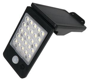 ACA Lighting LED solární svítidlo ELISA se senzorem pohybu 2W/4000K/200Lm/IP65/Li-on 3,7V/1mAh, černé