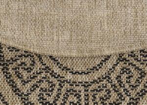 Breno Kusový koberec COMILLA kruh 887 Black , Béžová, 80 x 80 cm