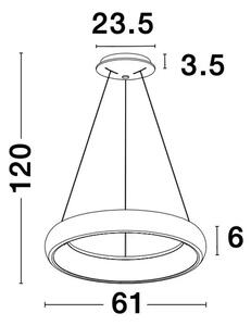 LED lustr Albi 60 černé – Černá
