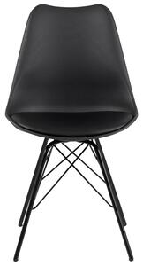 Skandinávská jídelní židle Kovový rám Černá FLYS