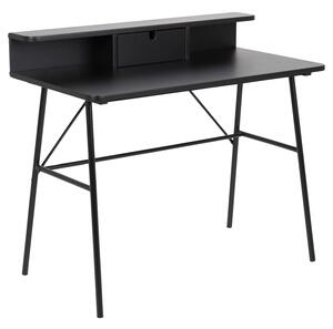 Industriální psací stůl s úložným prostorem Černý INEST