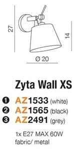 Designové nástěnné svítidlo Zyta Xs černé – Černá