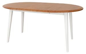Rozkládací kulatý stůl bílý+dub 110+50 cm Belluno Elegante