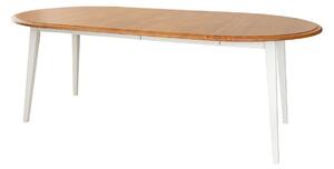 Rozkládací kulatý stůl bílý+dub 110+2x50 cm Belluno Elegante