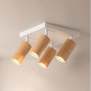 Brilagi - Bodové svítidlo SELE SQUARE 4xGU10/30W/230V bílá/dekor dubu