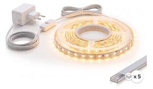 SADA 1x LED Pásek MYLIVING LIGHTSTRIP LED/22W/230V 5m + 5x vestavný profil 1 m