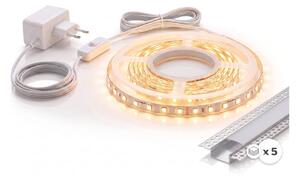 SADA 1x LED Pásek MYLIVING LIGHTSTRIP LED/22W/230V 5m + 5x vestavný profil 1 m