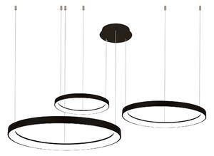 Moderní LED lustr Agnes 38+58+78 stmívatelné černé – Černá