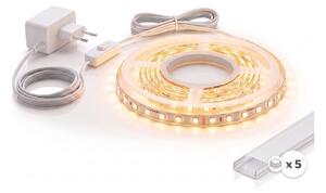 SADA 1x LED Pásek MYLIVING LIGHTSTRIP LED/22W/230V 5 m + 5x vestavný profil 1 m