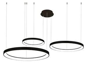 Moderní LED lustr Agnes 38+58+78 stmívatelné černé – Černá