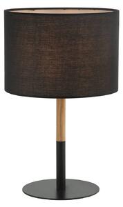 Textilní stolní lampa 20214 kov/světlé dřevo černá