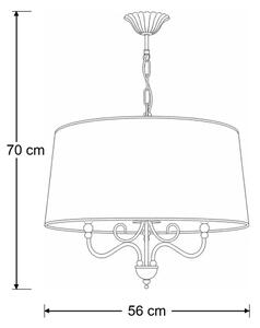 Brilagi - Lustr na řetězu SONIA 3xE27/15W/230V pr. 56 cm krémová/patina
