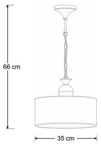 Brilagi - Lustr na řetězu SAPHIRE 1xE27/15W/230V krémová/zlatá/patina